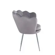 Fotel wypoczynkowy muszla mała velvet szary nogi srebrne FR1-ZA